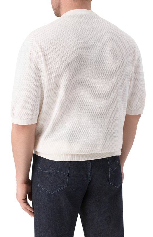 Хлопковый джемпер Cortigiani 4AS120 Кремовый  4AS120 Фото 4