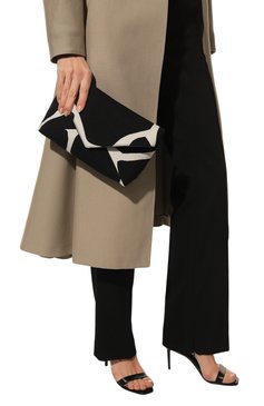 Женский клатч DRIES VAN NOTEN черно-белого цвета, арт. 222-031507-704 | Фото 2 (Материал: Текстиль; Размер: medium; Женское Кросс-КТ: Клатч-клатчи)