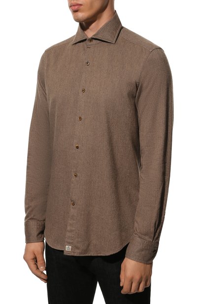 Хлопковая рубашка SONRISA коричневого цвета по цене 31950 руб., арт. IL9/BC/P9139, фото 3 Хлопковая рубашка SONRISA, арт. IL9/BC/P9139, фото 3