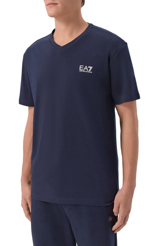 Хлопковая футболка EA7 8NPT27/PJVQZ Синий  8NPT27/PJVQZ Фото 3