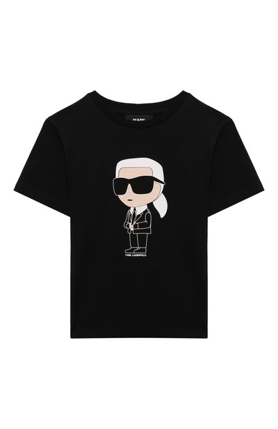 Хлопковая футболка KARL LAGERFELD KIDS, арт. Z30240