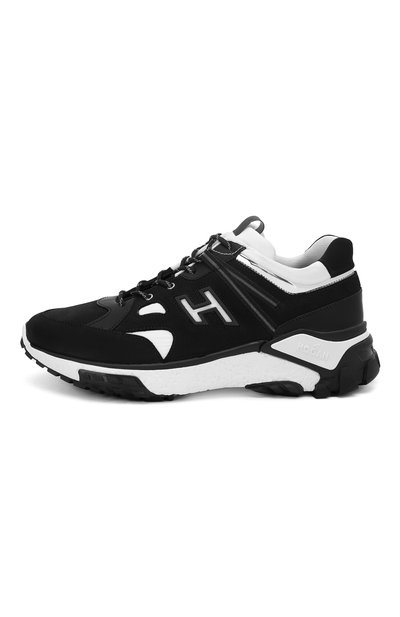 Кожаные кроссовки HOGAN черно-белого цвета по цене 63050 руб., арт. GYM4770CA74MMB, фото 3 Кожаные кроссовки HOGAN, арт. GYM4770CA74MMB, фото 3