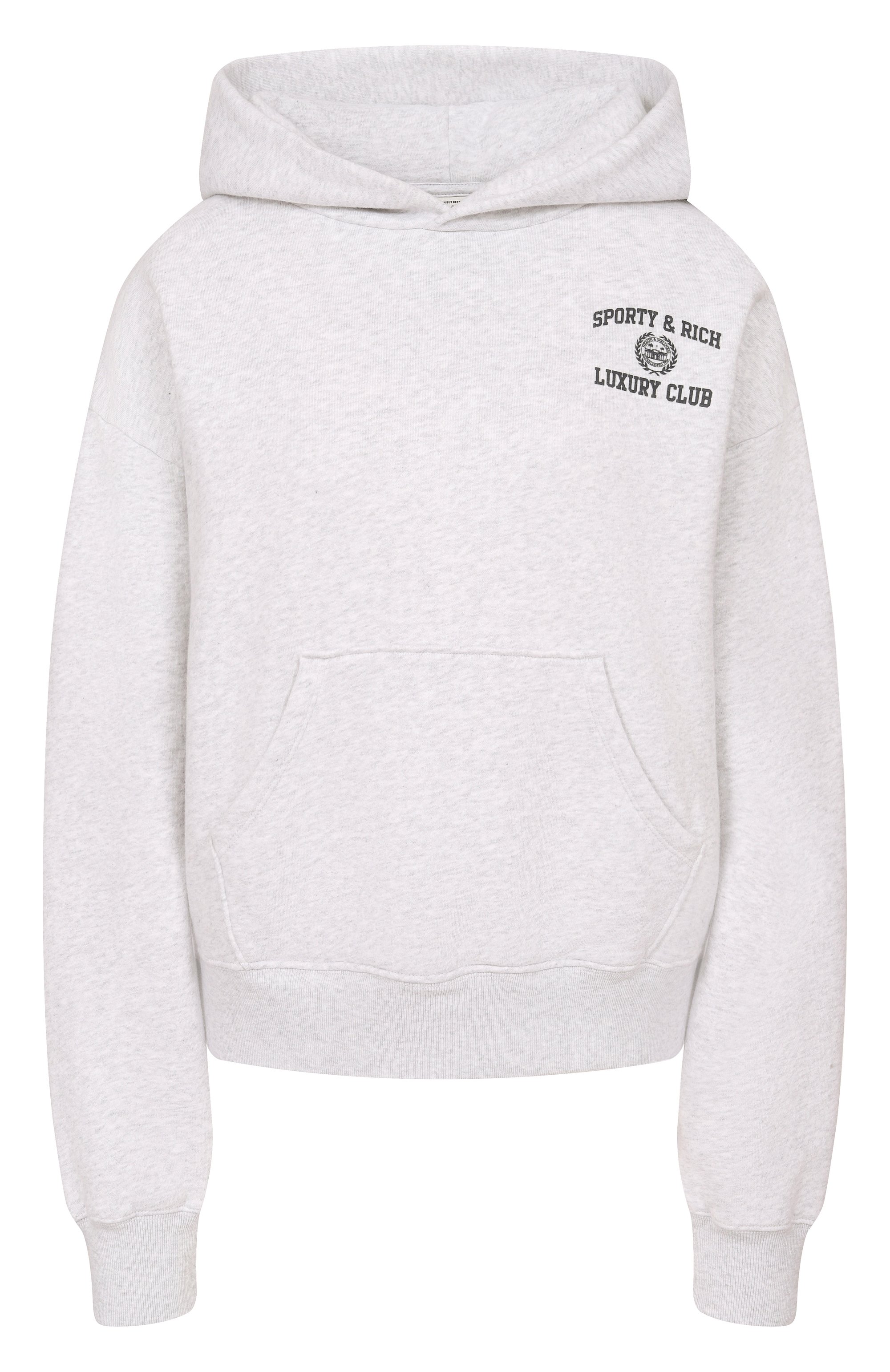 Хлопковое худи luxury club SPORTY AND RICH, арт. ST0957842GY03/S&R LUXURY CLUB H00DIE, фото 1