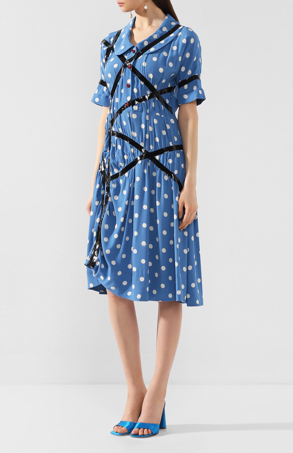 Платье из вискозы MARC JACOBS (THE) голубого цвета по цене 159500 руб., арт. V5000025, фото 3 Платье из вискозы MARC JACOBS (THE), арт. V5000025, фото 3
