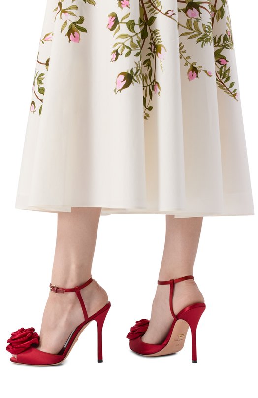 Текстильные босоножки Giambattista Valli 25FWKVLIS222/22SAT Красный  25FWKVLIS222/22SAT Фото 2