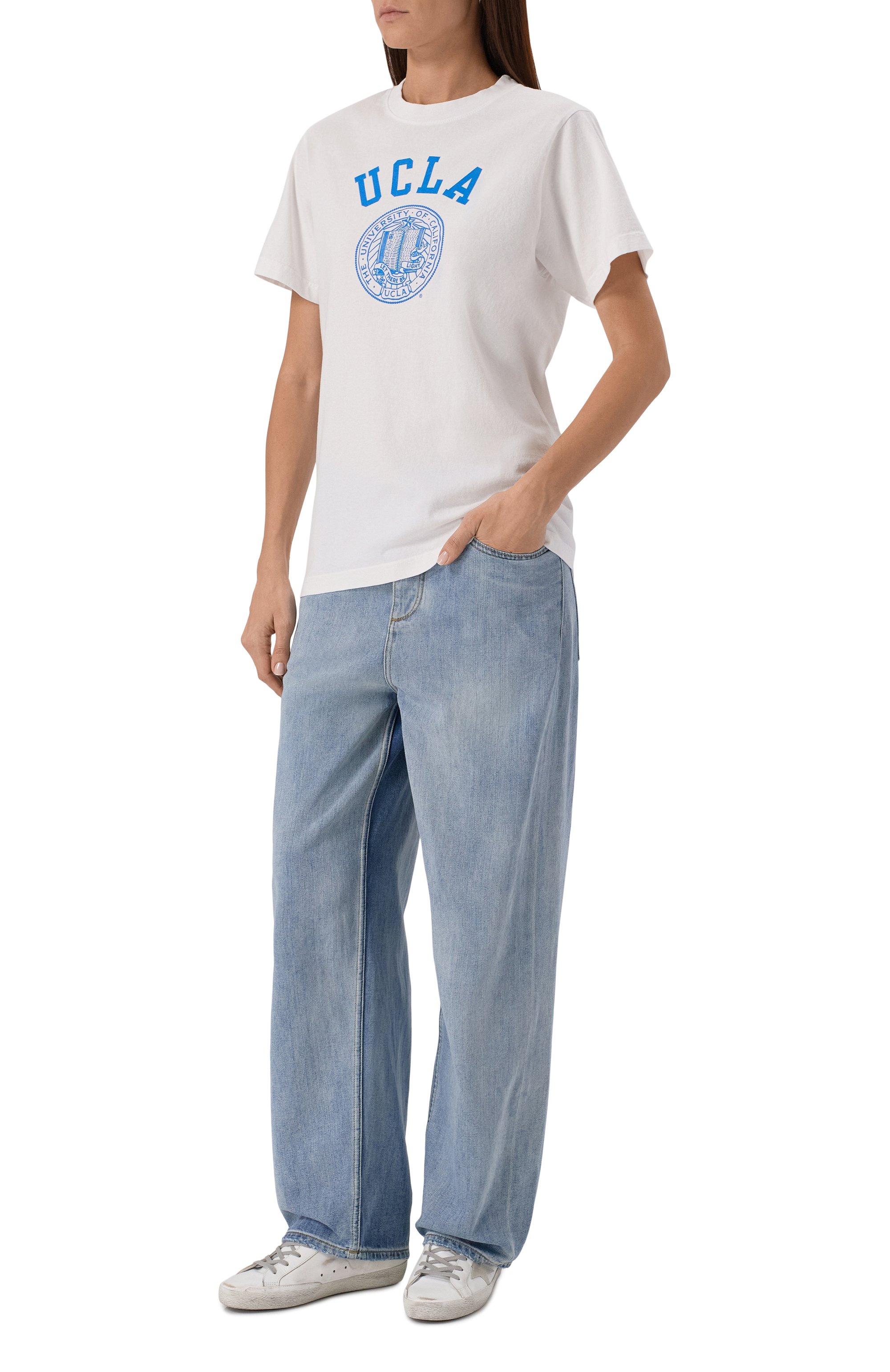 Хлопковая футболка sporty & rich x ucla SPORTY AND RICH, арт. T0043615639WH01, фото 2