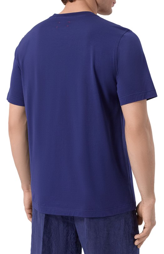 Хлопковая футболка Kiton UMK0717K296 Синий  UMK0717K296 Фото 4