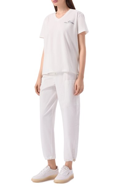 Хлопковые брюки AERONAUTICA MILITARE белого цвета по цене 26250 руб., арт. PA1695DCT04280, фото 2 Хлопковые брюки AERONAUTICA MILITARE, арт. PA1695DCT04280, фото 2