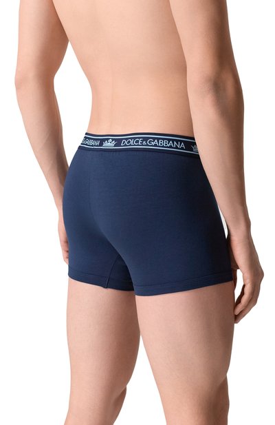 Хлопковые боксеры DOLCE & GABBANA темно-синего цвета по цене 8420 руб., арт. M4F47J/0N0DA, фото 3 Хлопковые боксеры DOLCE & GABBANA, арт. M4F47J/0N0DA, фото 3