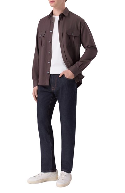 Рубашка из хлопка и лиоцелла CANALI темно-коричневого цвета по цене 55350 руб., арт. CSL2067/GL03659, фото 2 Рубашка из хлопка и лиоцелла CANALI, арт. CSL2067/GL03659, фото 2