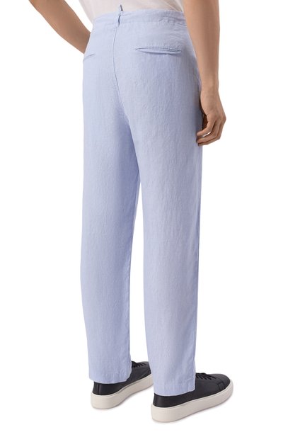 Льняные брюки HANNES ROETHER голубого цвета по цене 38600 руб., арт. PA21PER.602, фото 4 Льняные брюки HANNES ROETHER, арт. PA21PER.602, фото 4