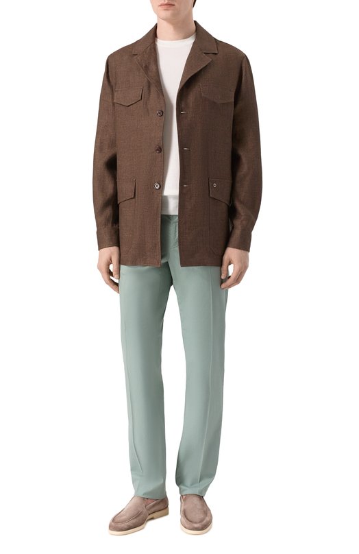 Брюки из лиоцелла и хлопка Stefano Ricci M1T6100090/PACT1Q Зелёный  M1T6100090/PACT1Q Фото 2