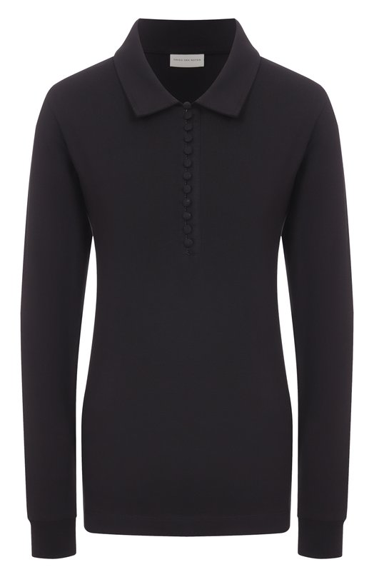 Хлопковое поло Dries Van Noten 011115-2603-900 Чёрный 011115-2603-900