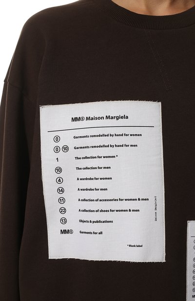 Хлопковый свитшот MM6 темно-коричневого цвета по цене 48950 руб., арт. S52GU0171/S25537, фото 5 Хлопковый свитшот MM6, арт. S52GU0171/S25537, фото 5