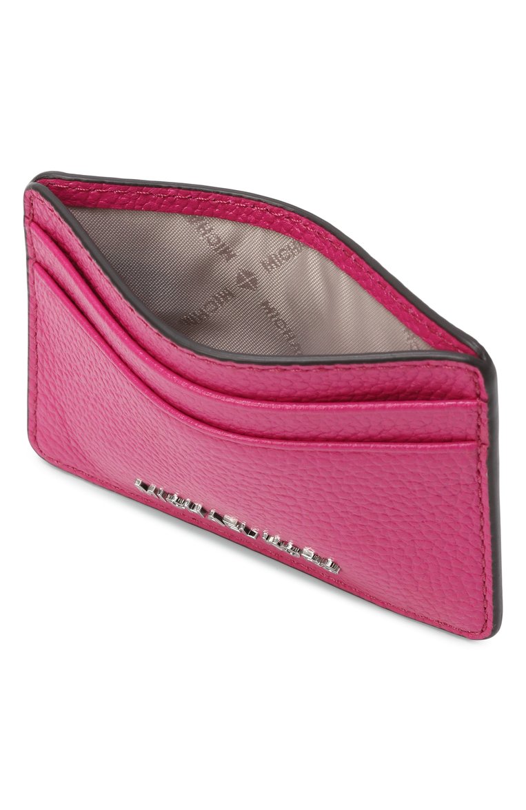 Женский кожаный футляр для кредитных карт MICHAEL MICHAEL KORS фуксия цвета, арт. 32F8SF6D1L | Фото 3 (Нос: Не проставлено; Материал: Натуральная кожа)