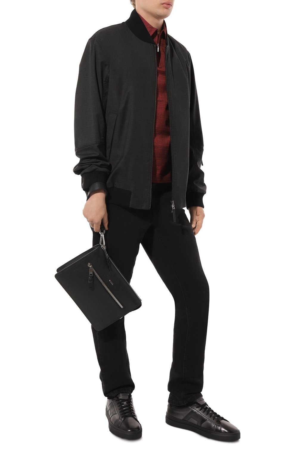 Кожаная сумка BOSS черного цвета по цене 29400 руб., арт. 50503698, фото 7 Кожаная сумка BOSS, арт. 50503698, фото 7