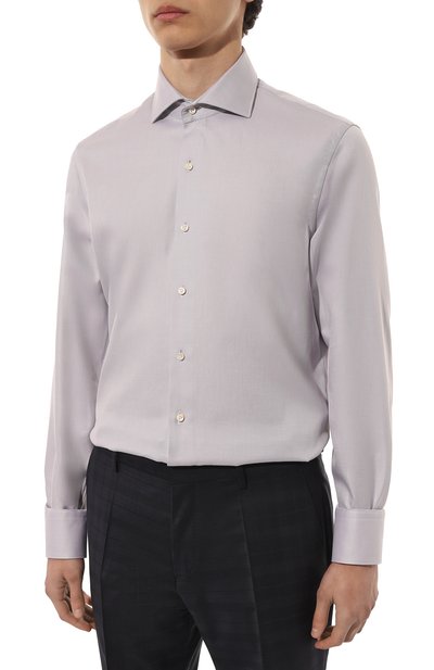 Хлопковая сорочка VAN LAACK светло-серого цвета по цене 26350 руб., арт. MIVARA-SF/160727, фото 4 Хлопковая сорочка VAN LAACK, арт. MIVARA-SF/160727, фото 4