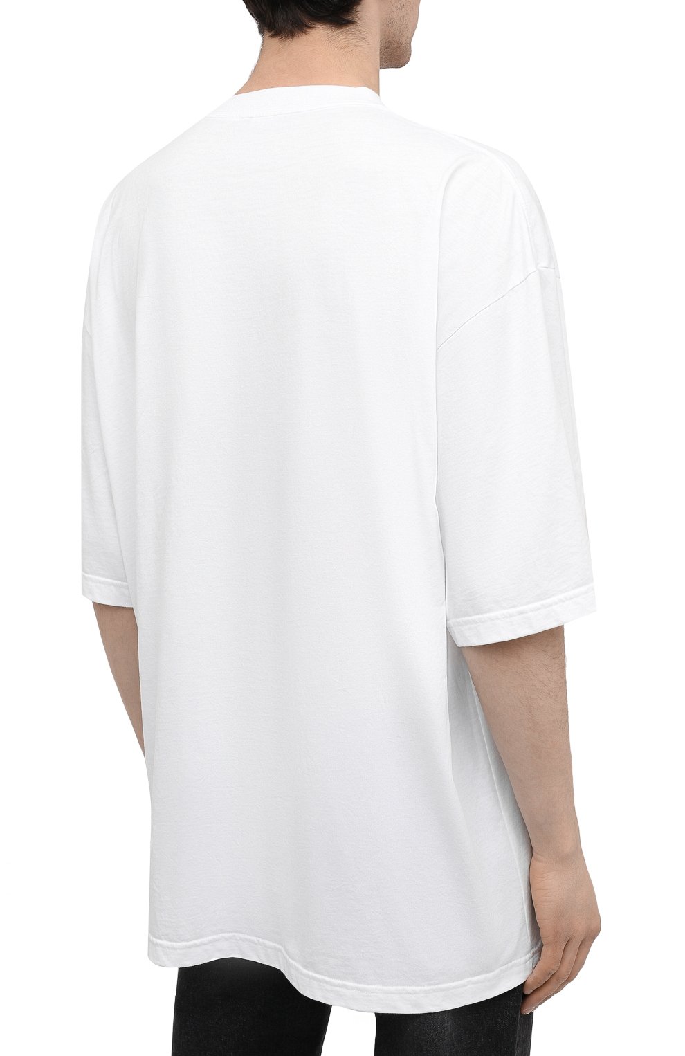 Хлопковая футболка BALENCIAGA белого цвета по цене 46600 руб., арт. 641614/TJVI3, фото 4 Хлопковая футболка BALENCIAGA, арт. 641614/TJVI3, фото 4