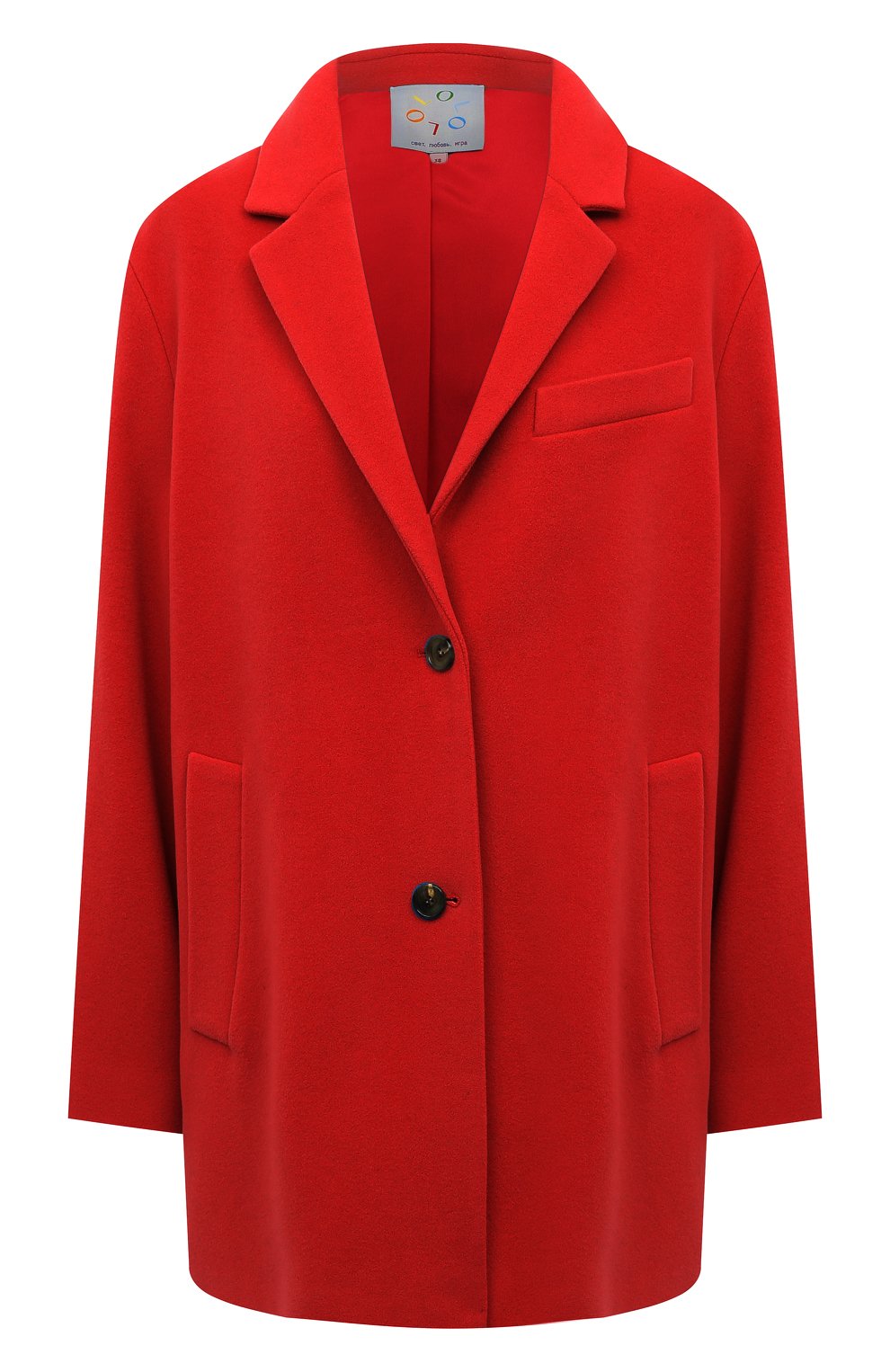 Шерстяное полупальто OLOLOL красного цвета по цене 79000 руб., арт. OLCT004/2376.615/S22, фото 1 Шерстяное полупальто OLOLOL, арт. OLCT004/2376.615/S22, фото 1