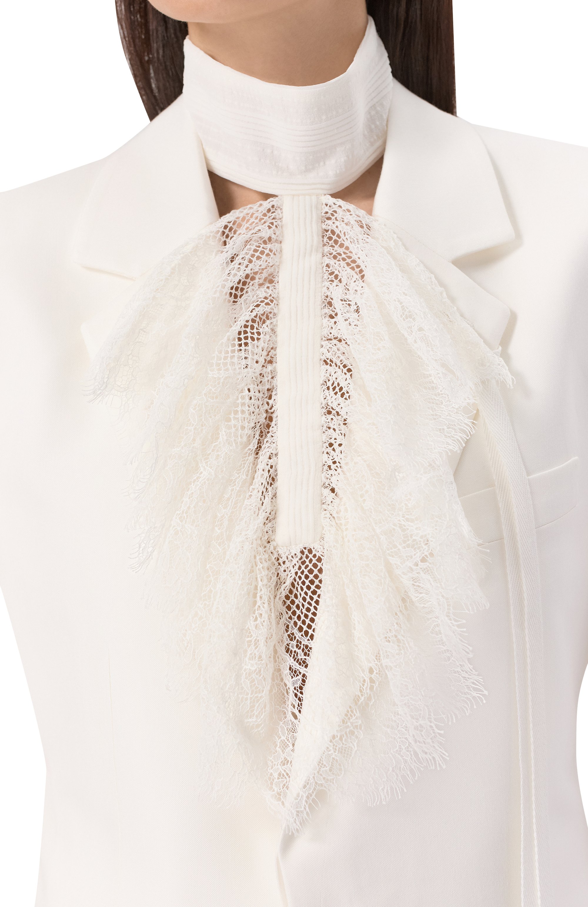 Шелковый воротник ANN DEMEULEMEESTER белого цвета по цене 61550 руб., арт. B0012891/FA617, фото 2 Шелковый воротник ANN DEMEULEMEESTER, арт. B0012891/FA617, фото 2