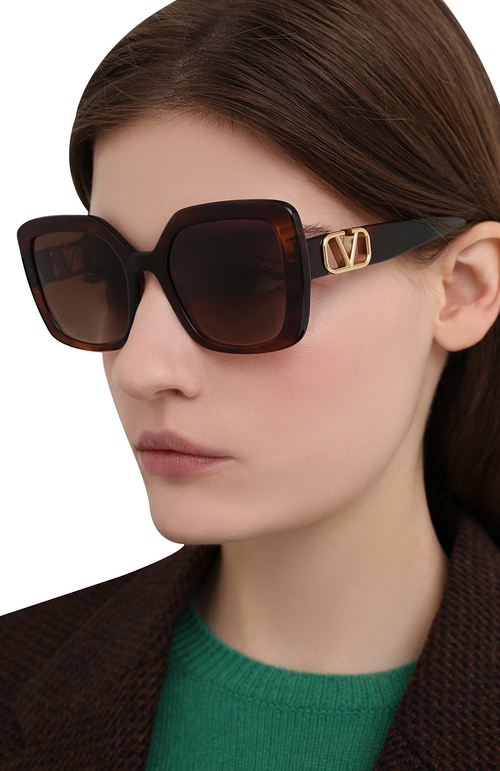 Солнцезащитные очки VALENTINO коричневого цвета по цене 32850 руб., арт. 4065-515113, фото 2 Солнцезащитные очки VALENTINO, арт. 4065-515113, фото 2