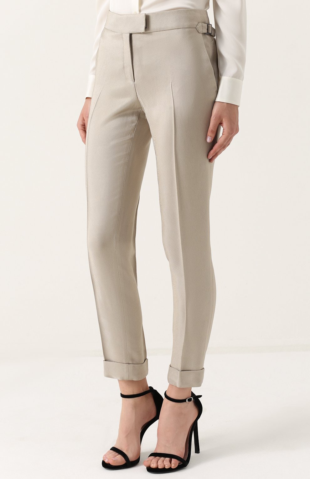 Укороченные брюки со стрелками и отворотами TOM FORD, арт. PAW072-FAX232, фото 3