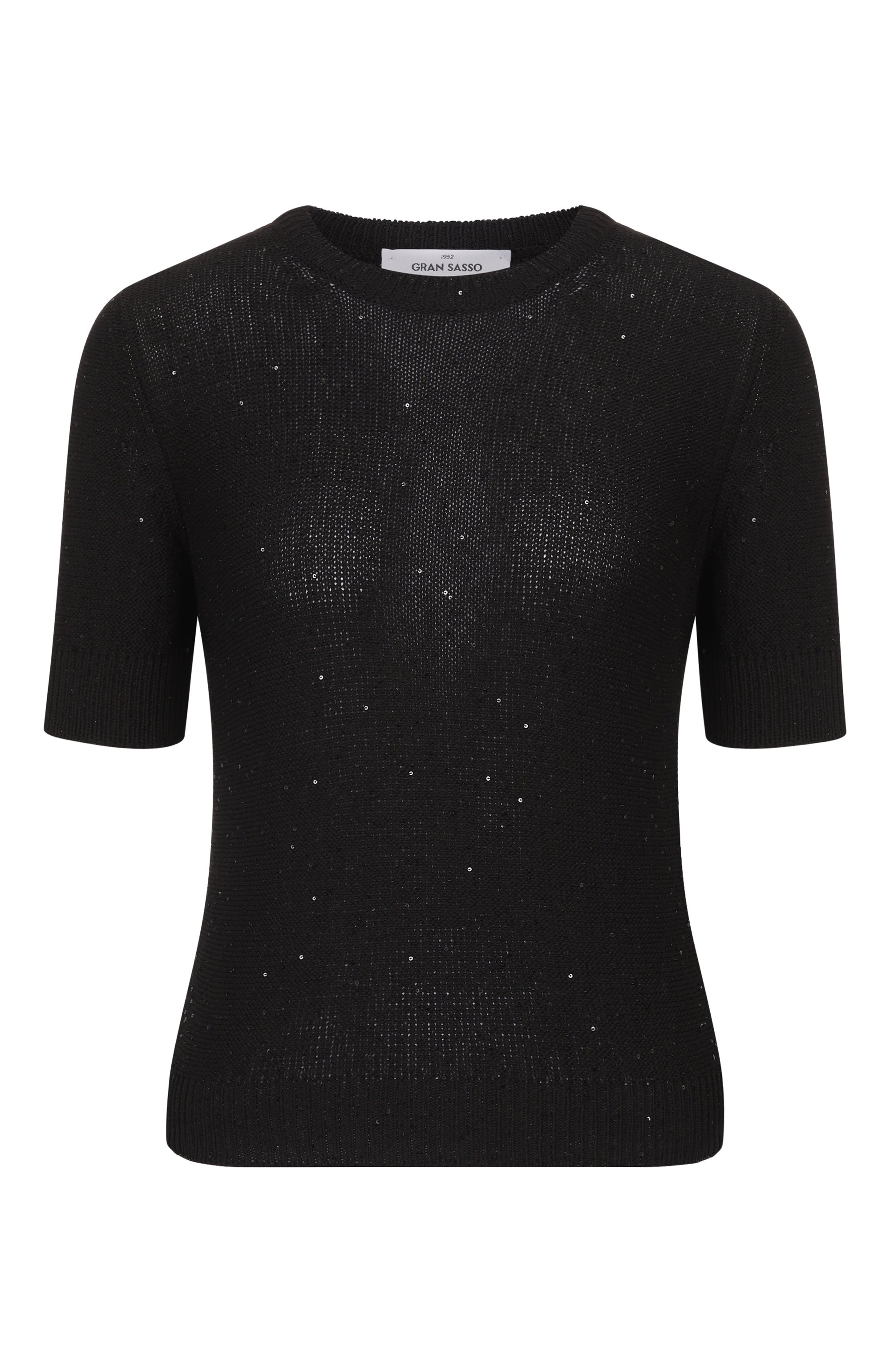 Хлопковый пуловер GRAN SASSO черного цвета по цене 35300 руб., арт. 13231/32430, фото 1 Хлопковый пуловер GRAN SASSO, арт. 13231/32430, фото 1