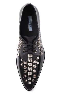 Кожаные дерби PRADA, арт. 1E701I-B4L-F0002-015, фото 4
