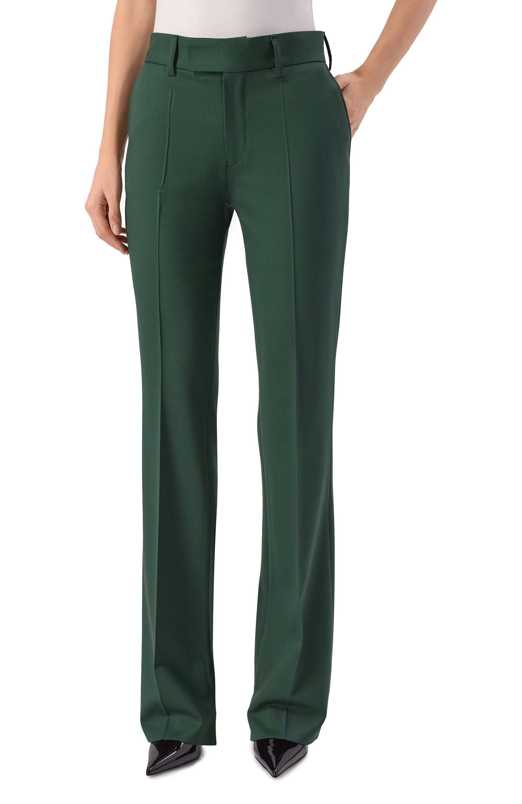 Шерстяные брюки JACOB LEE зеленого цвета по цене 87400 руб., арт. WWP2051AW25BG, фото 3 Шерстяные брюки JACOB LEE, арт. WWP2051AW25BG, фото 3