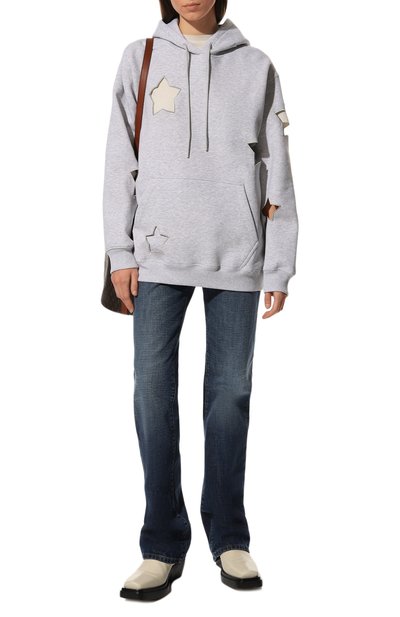 Хлопковое худи MSGM светло-серого цвета по цене 47150 руб., арт. 3342MDM261 227997, фото 2 Хлопковое худи MSGM, арт. 3342MDM261 227997, фото 2