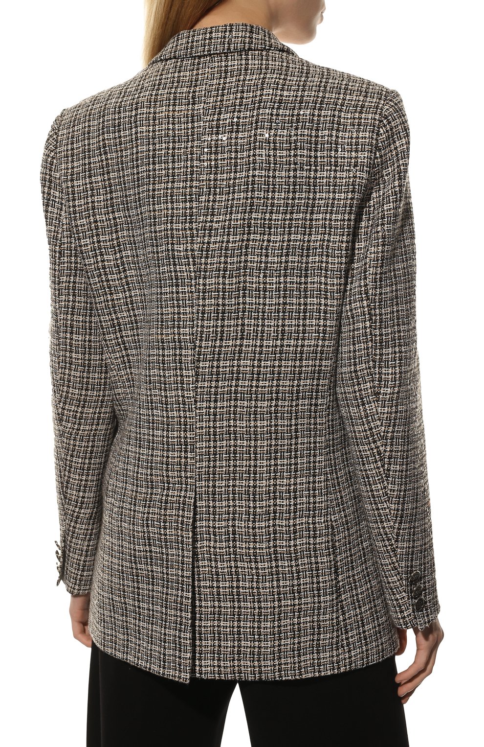 Жакет из вискозы SEVEN LAB темно-бежевого цвета по цене 27300 руб., арт. J beige/black brill, фото 4 Жакет из вискозы SEVEN LAB, арт. J beige/black brill, фото 4