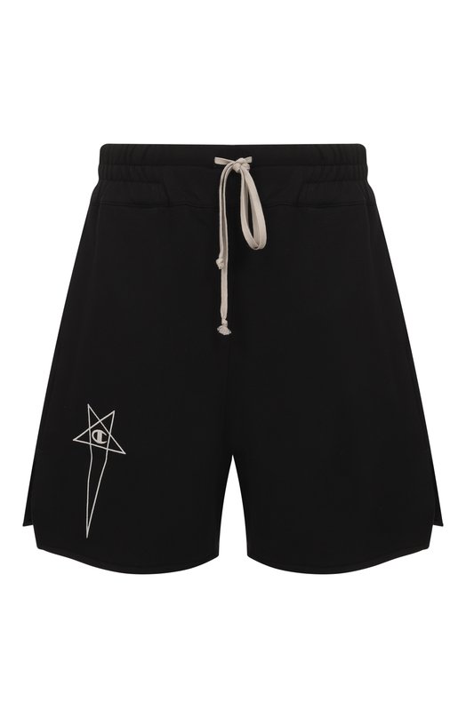 Хлопковые шорты Rick Owens CM01E1683/CHFE Чёрный CM01E1683/CHFE
