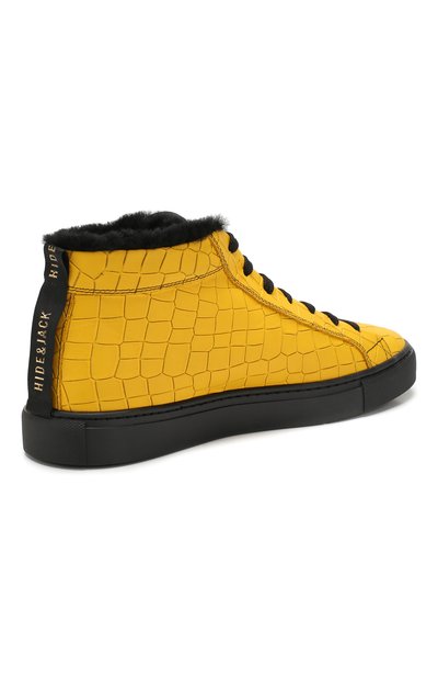 Кожаные кеды HIDE AND JACK желтого цвета по цене 36400 руб., арт. G0MHYLWBLK-MTB, фото 4 Кожаные кеды HIDE AND JACK, арт. G0MHYLWBLK-MTB, фото 4