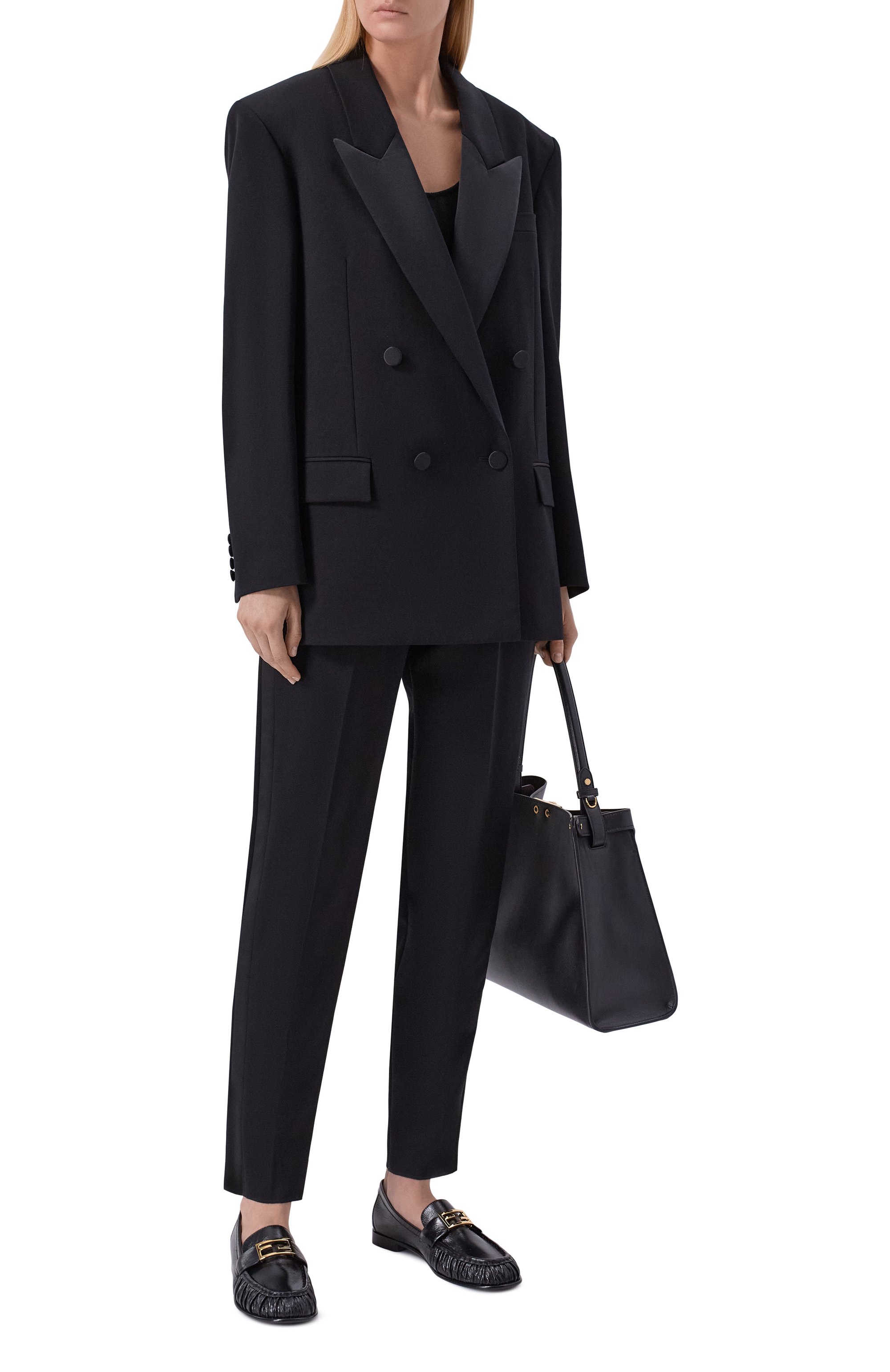 Кожаные лоферы baguette FENDI черного цвета по цене 122500 руб., арт. 8D8756/NBA, фото 3 Кожаные лоферы baguette FENDI, арт. 8D8756/NBA, фото 3