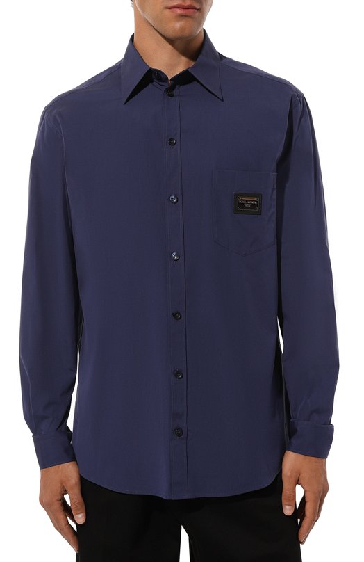 Хлопковая рубашка Dolce & Gabbana G5JG4T/FU5U8 Синий  G5JG4T/FU5U8 Фото 3