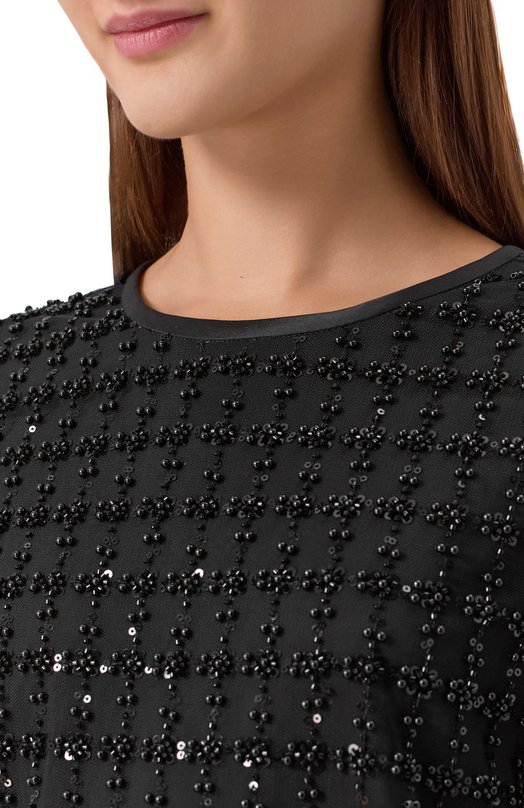 Топ с отделкой бисером Emporio Armani EW004098/AF20540 Чёрный  EW004098/AF20540 Фото 5