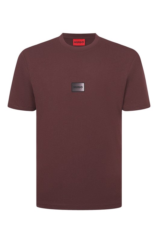 Хлопковая футболка HUGO 50553124 Бордовый 50553124