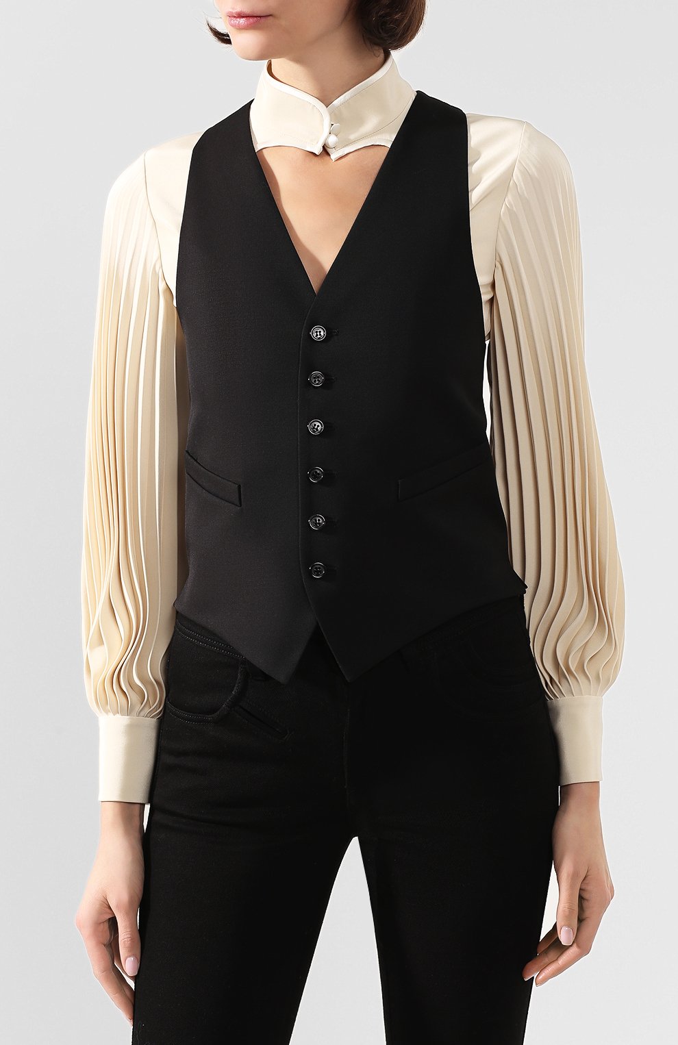 Жилет из смеси шерсти и шелка SAINT LAURENT, арт. 621210/Y512W, фото 3