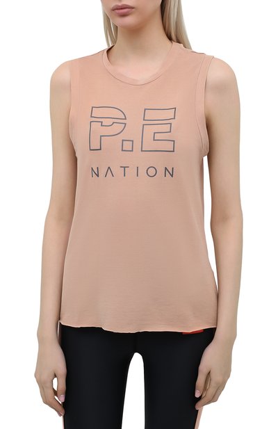 Хлопковая майка P.E. NATION светло-розового цвета по цене 5120 руб., арт. 21PE1W135, фото 3 Хлопковая майка P.E. NATION, арт. 21PE1W135, фото 3