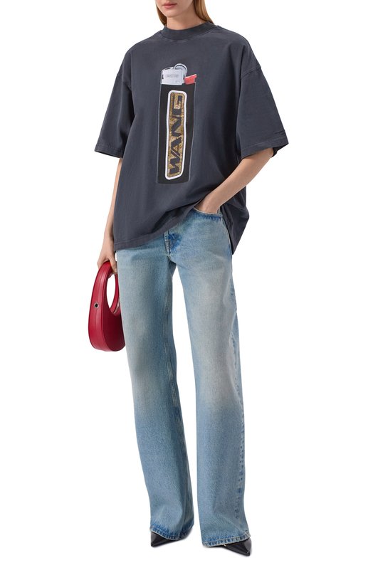 Хлопковая футболка Alexander Wang UCC1261891 Серый  UCC1261891 Фото 2