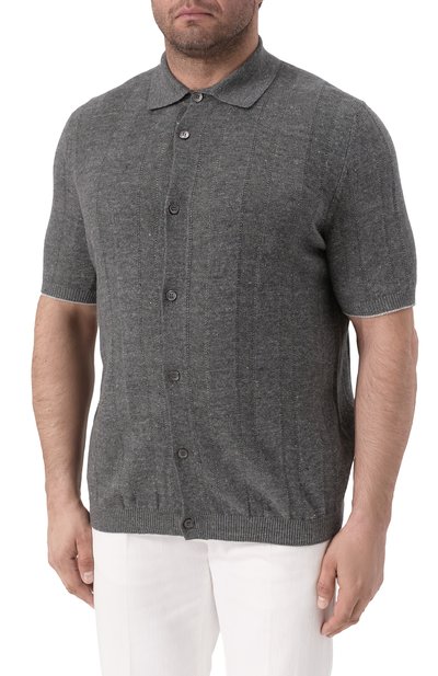 Рубашка изо льна и хлопка BRUNELLO CUCINELLI, арт. M2L707805, фото 3