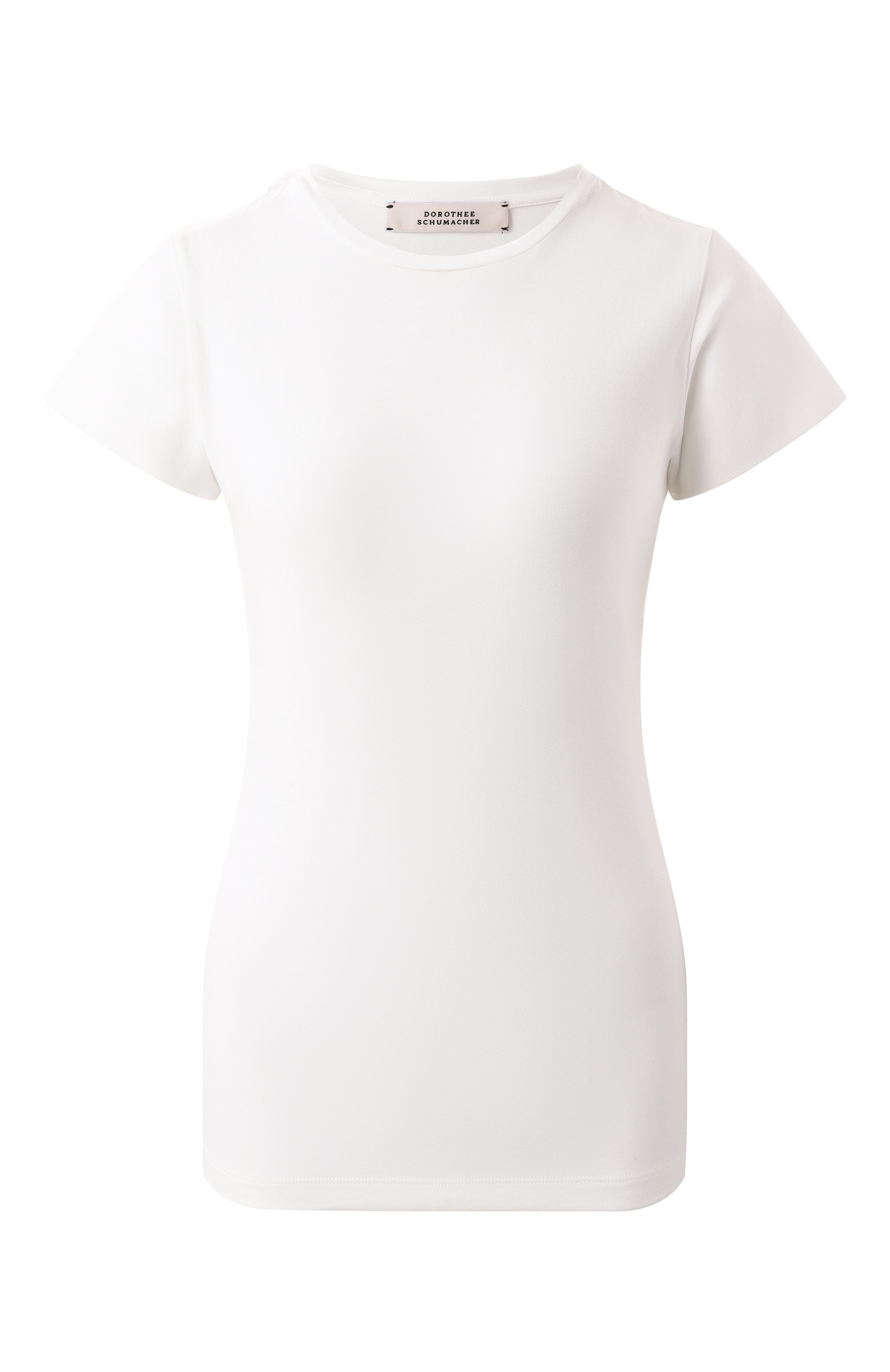 Хлопковая футболка DOROTHEE SCHUMACHER белого цвета по цене 11350 руб., арт. 028304, фото 1 Хлопковая футболка DOROTHEE SCHUMACHER, арт. 028304, фото 1