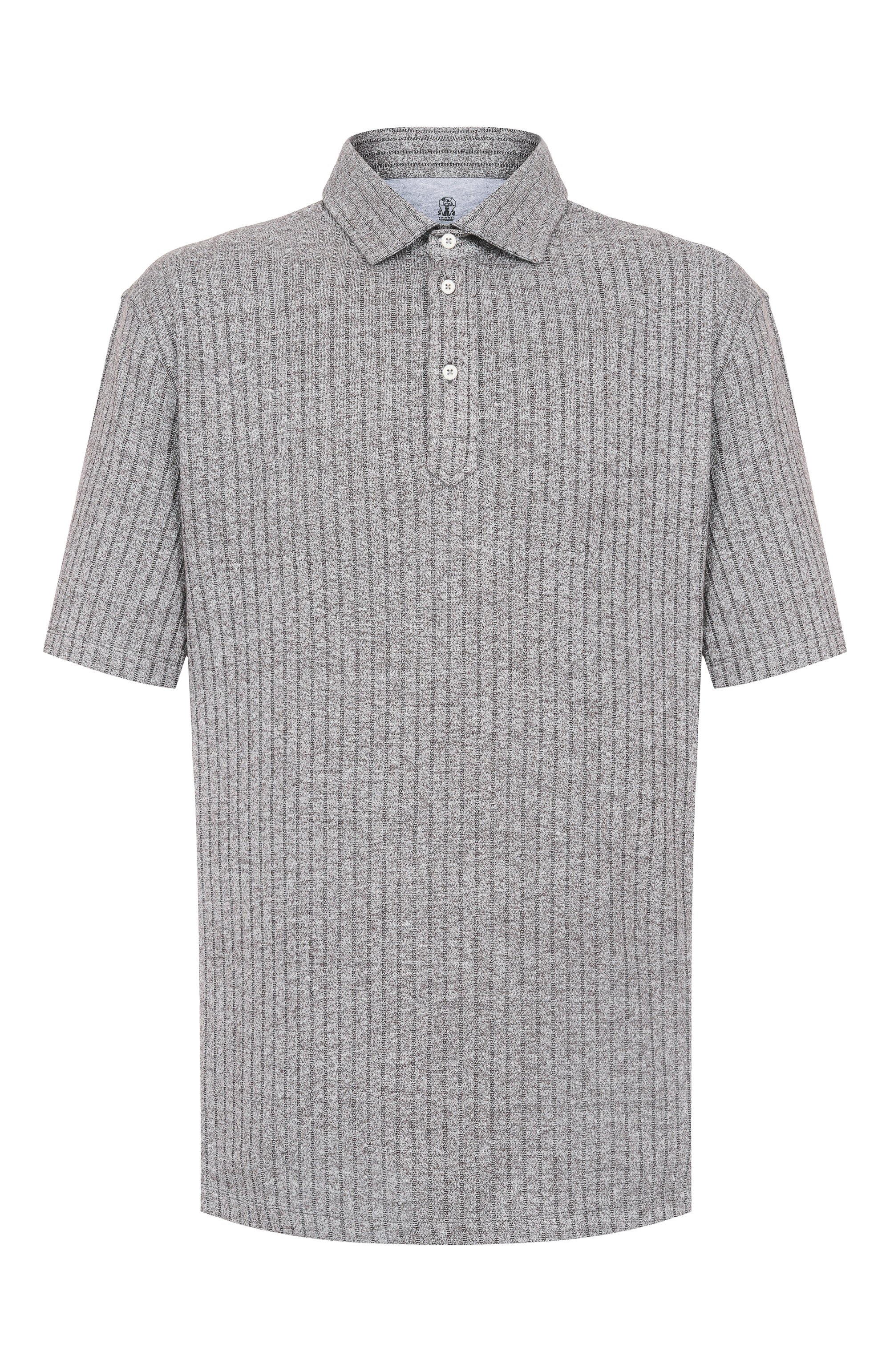 Поло изо льна и хлопка BRUNELLO CUCINELLI, арт. MW8653936, фото 1