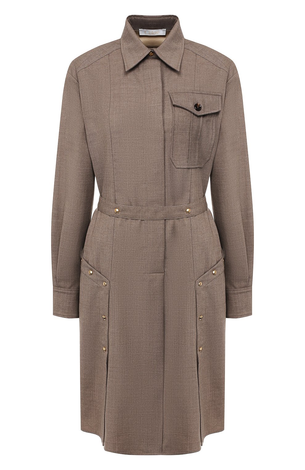 Шерстяное платье-рубашка CHLOÉ, арт. CHC19AR098165, фото 1