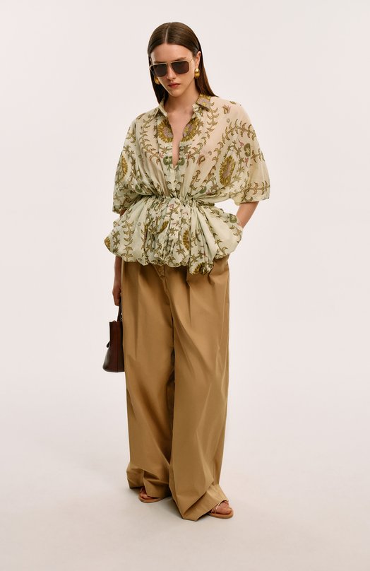 Хлопковые брюки Dries Van Noten 251-010903-1147 Бежевый  251-010903-1147 Фото 7