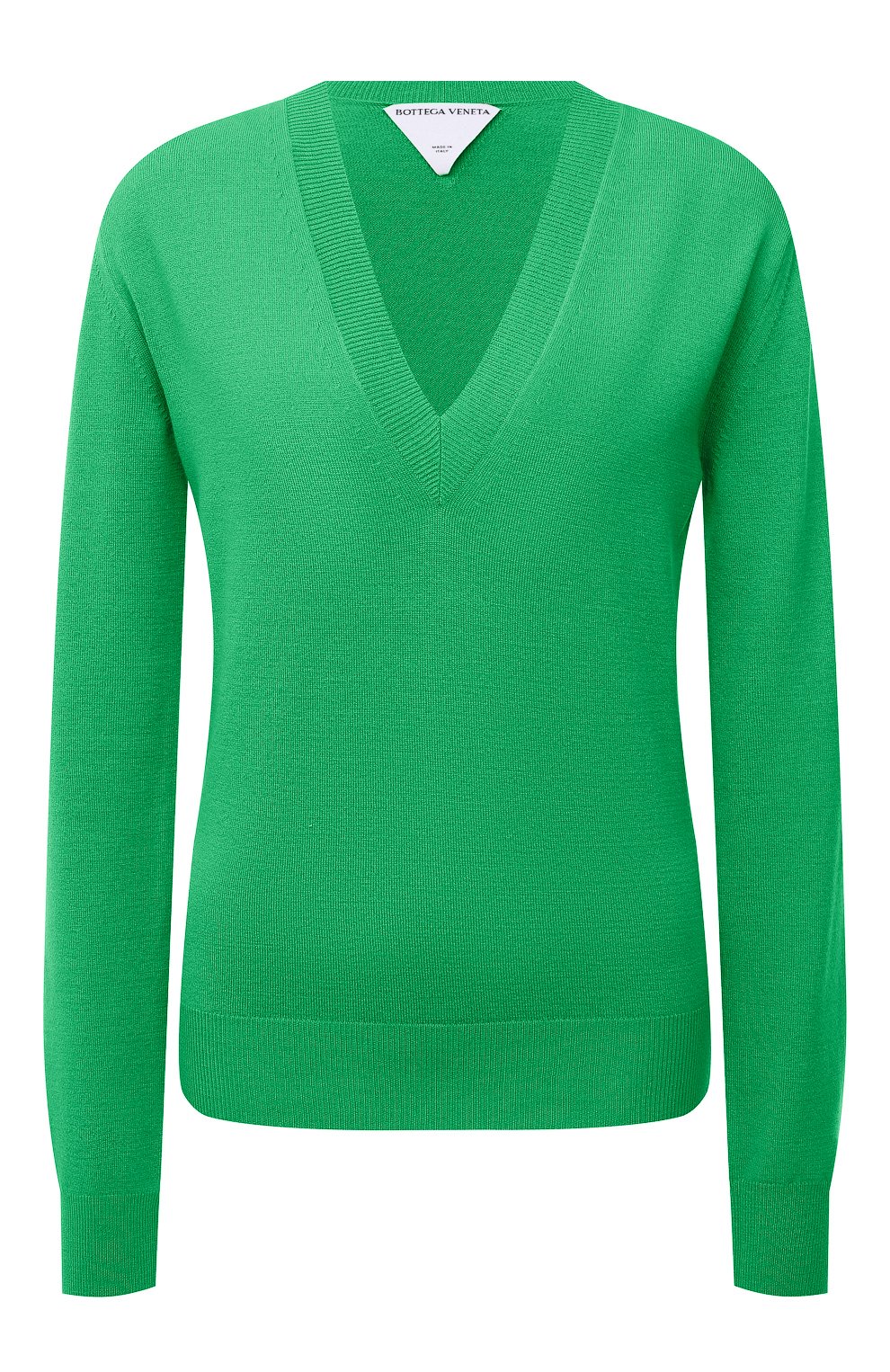 Шерстяной пуловер BOTTEGA VENETA зеленого цвета по цене 89950 руб., арт. 668585/V0ZY0, фото 1 Шерстяной пуловер BOTTEGA VENETA, арт. 668585/V0ZY0, фото 1