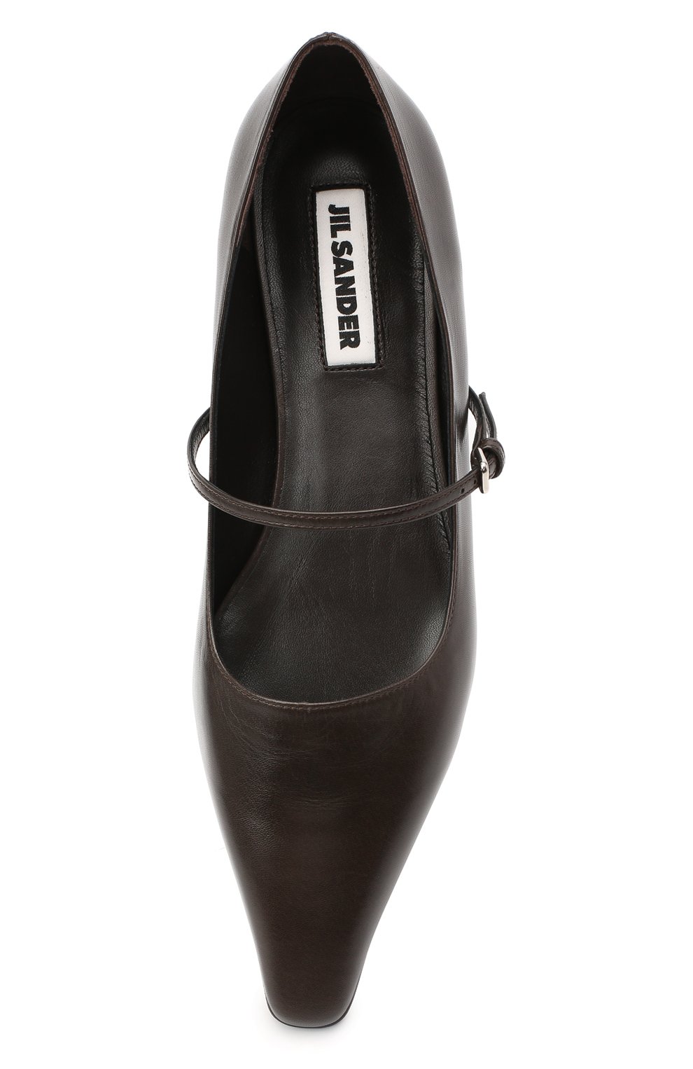 Кожаные балетки JIL SANDER темно-коричневого цвета по цене 57550 руб., арт. JS35111A-12015, фото 5 Кожаные балетки JIL SANDER, арт. JS35111A-12015, фото 5