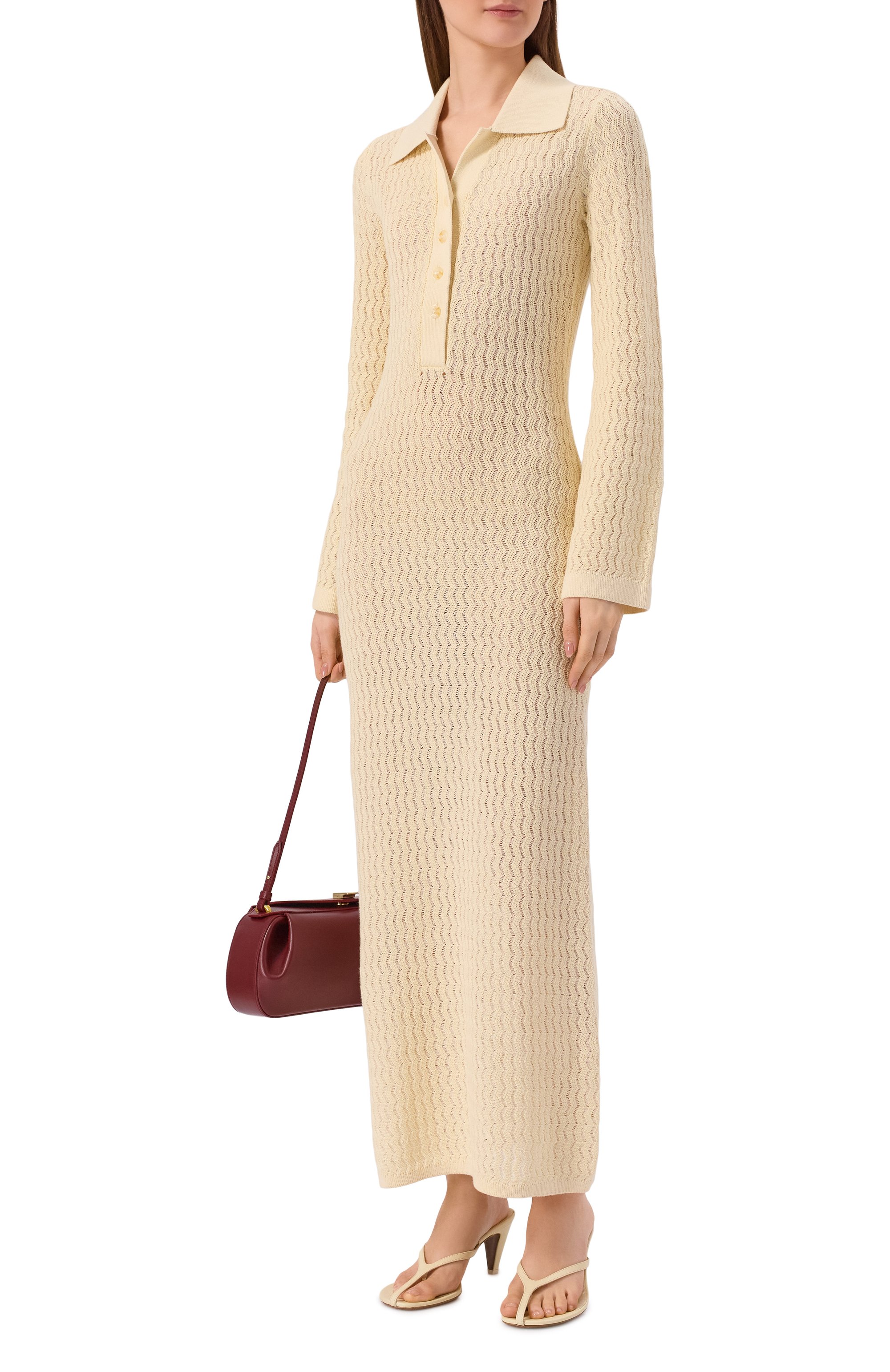 Платье из хлопка и льна YUZEFI, арт. TALIA-EYELASH DRESS/KNIT, фото 2
