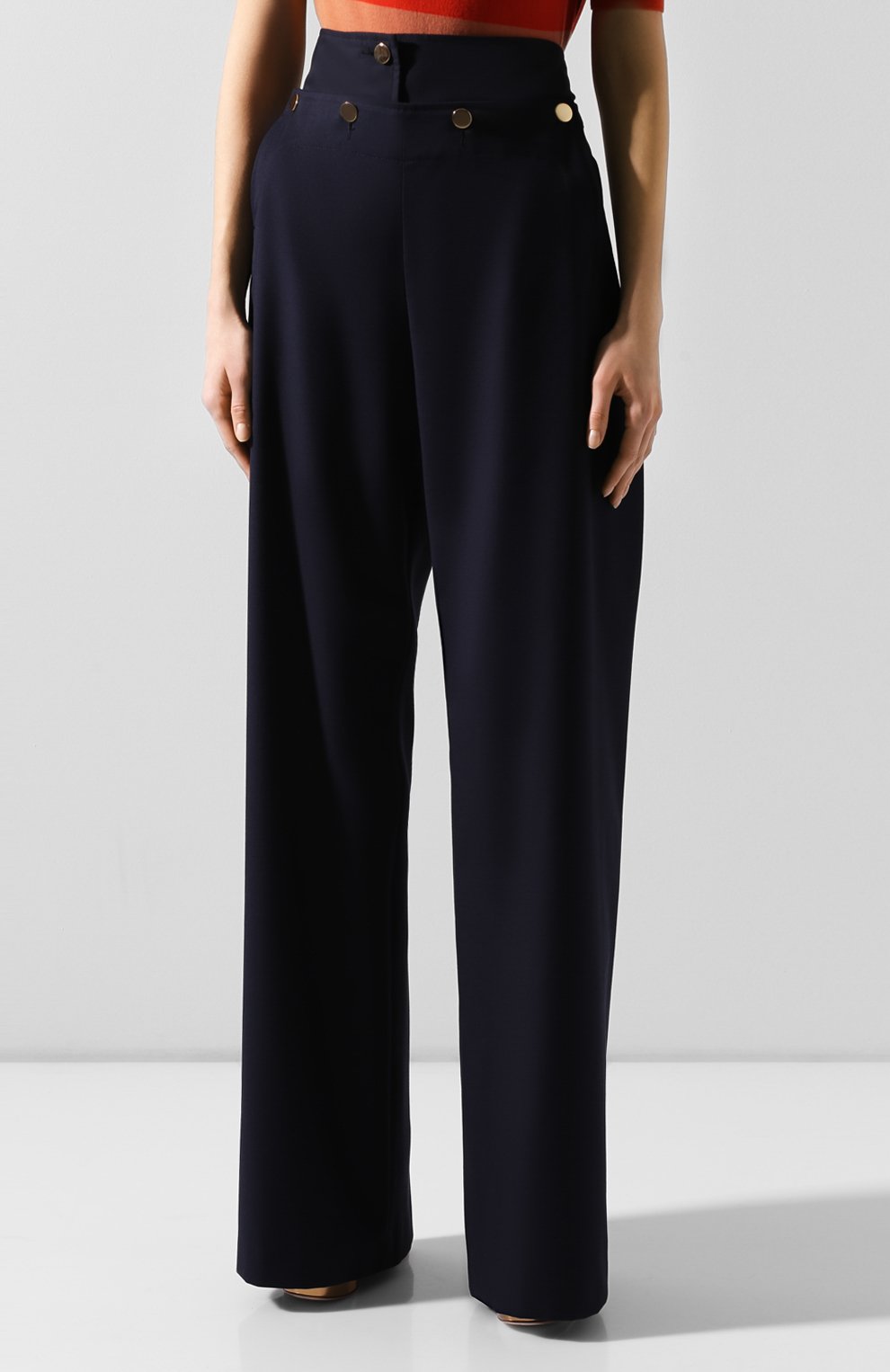Брюки из смеси хлопка и шелка DRIES VAN NOTEN темно-синего цвета по цене 56300 руб., арт. 201-10959-9293, фото 3 Брюки из смеси хлопка и шелка DRIES VAN NOTEN, арт. 201-10959-9293, фото 3