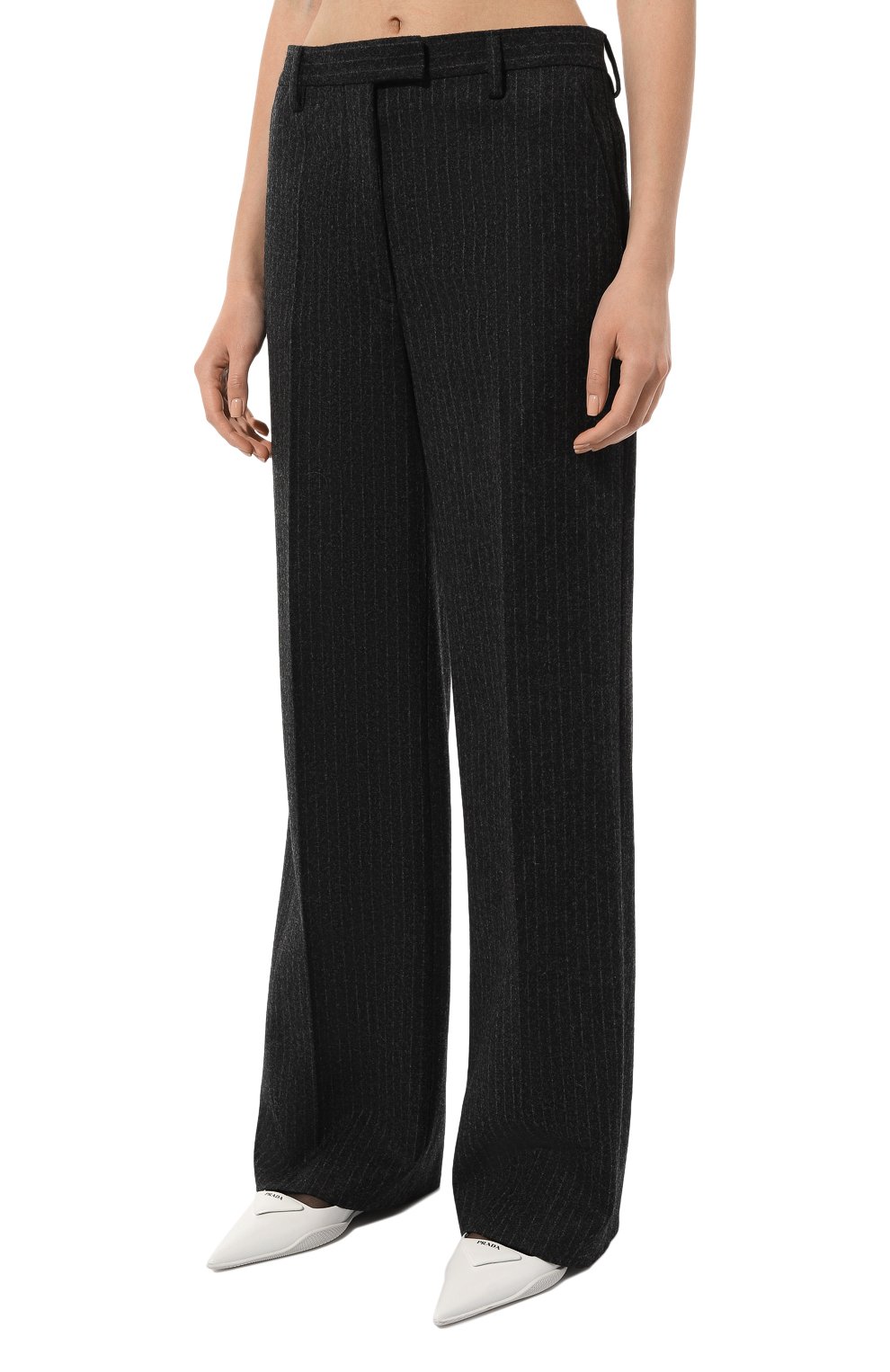 Шерстяные брюки PRADA темно-серого цвета по цене 125000 руб., арт. P290EG-1ZJ8-F0480-212, фото 3 Шерстяные брюки PRADA, арт. P290EG-1ZJ8-F0480-212, фото 3
